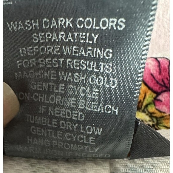 Koret White floral print Full Zip long sleeve jacket Pockets Collared Coat Sz XL - Picture 7 of 8